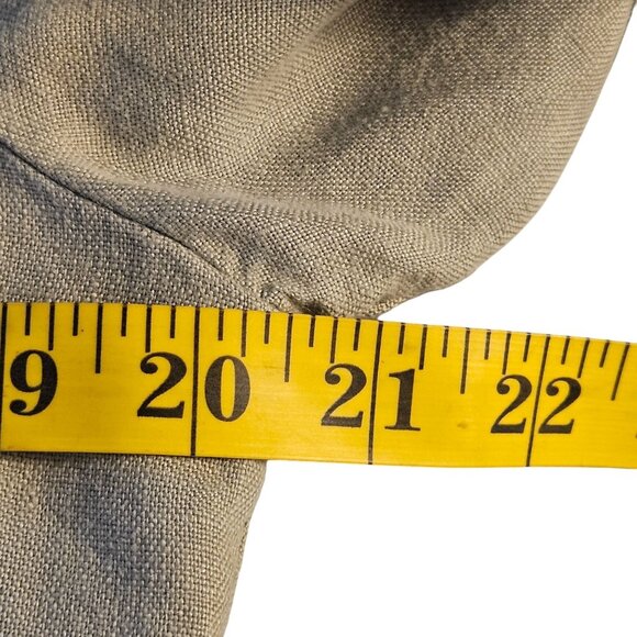 J. Jill Women’s Linen Trench Coat Gray Sage Sz M Quiet Luxury Boho Marketwear - Picture 12 of 15